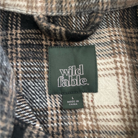 Target Wild Fable Black and Tan Button Shacket size Large - Picture 5 of 6